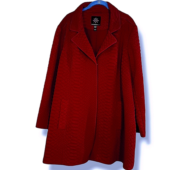 Isaac Mizrahi Jackets & Blazers - Isaac Mizrahi Live! Women's Plus Size Patterned Jacquard Knit Long Slv Jacket 1X